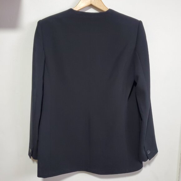 BABATON Rockwell Blazer Single Button Collarless Fitted Evening Black Women's 6 - Picture 8 of 13